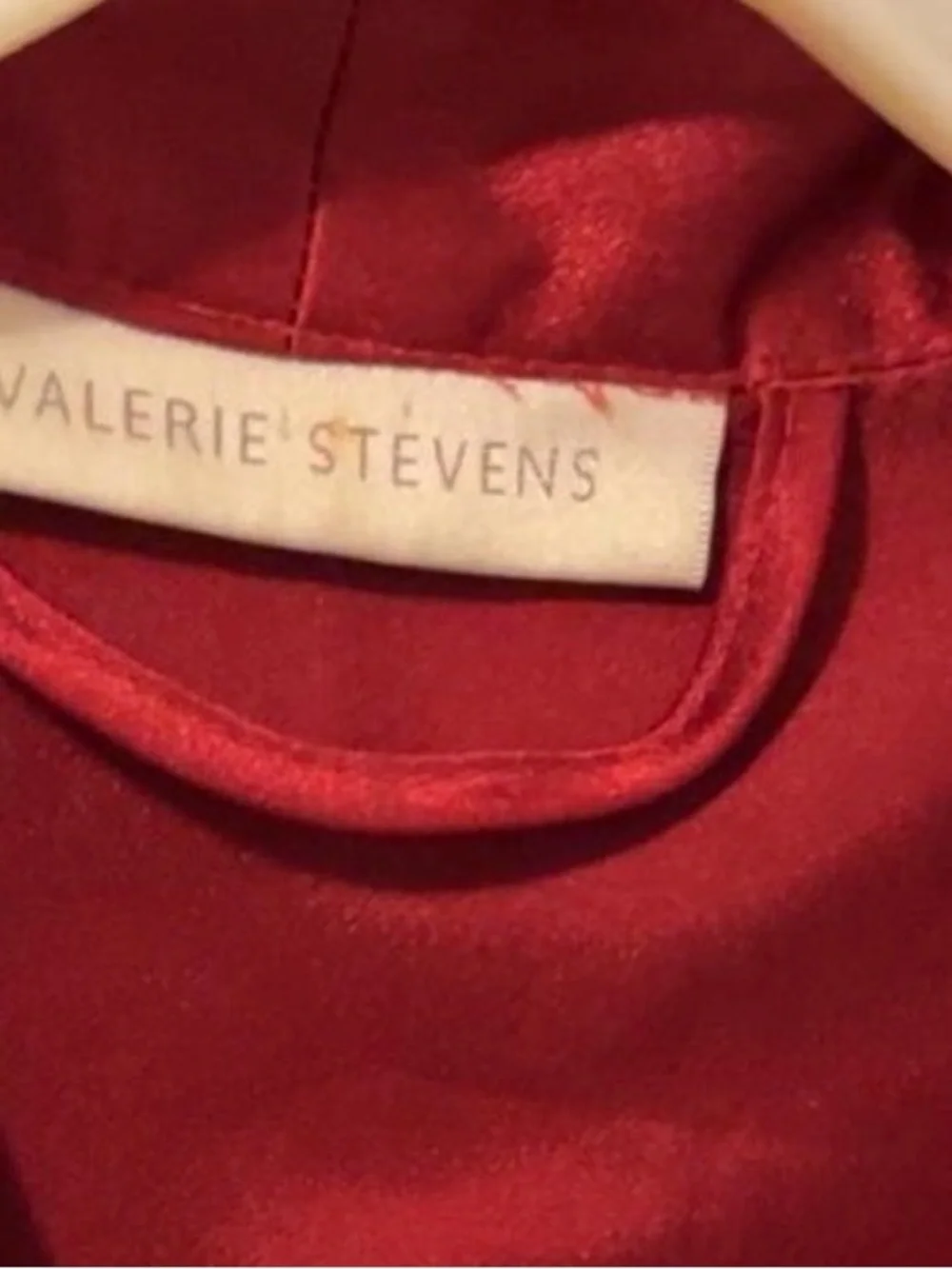 Valerie Stevens Deep Red Satin Slip or Dress with Robe - Picture 2 of 4